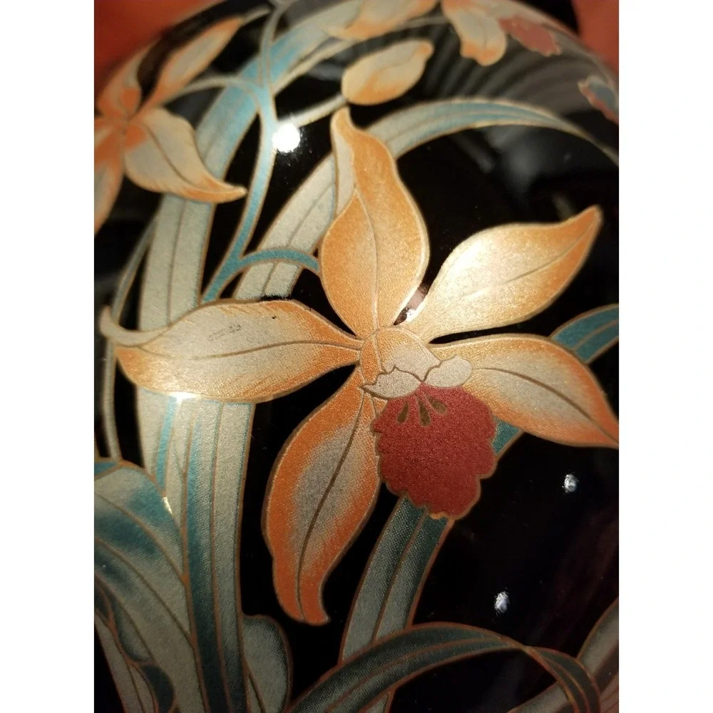 Vintage Handpainted Flowers Vase Japan Pottery Ceramic 8